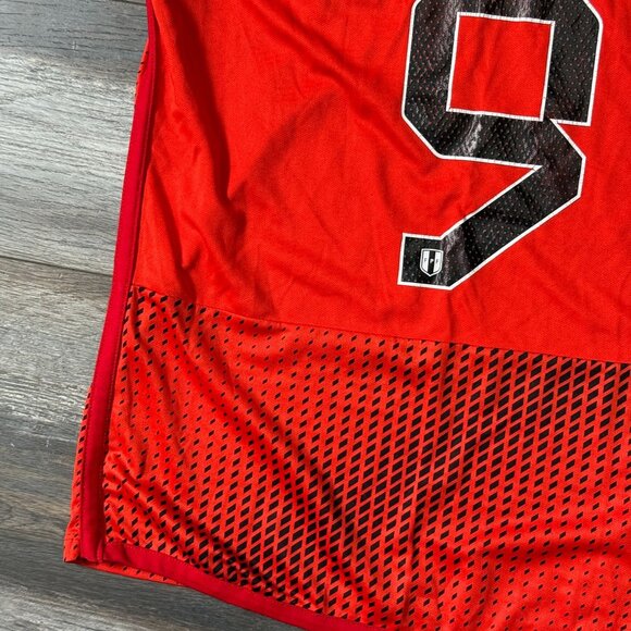 Adidas x PERU Soccer Jersey Red Mens Medium M Slim Fit #9 Lapadula 2023 Official - Picture 14 of 14